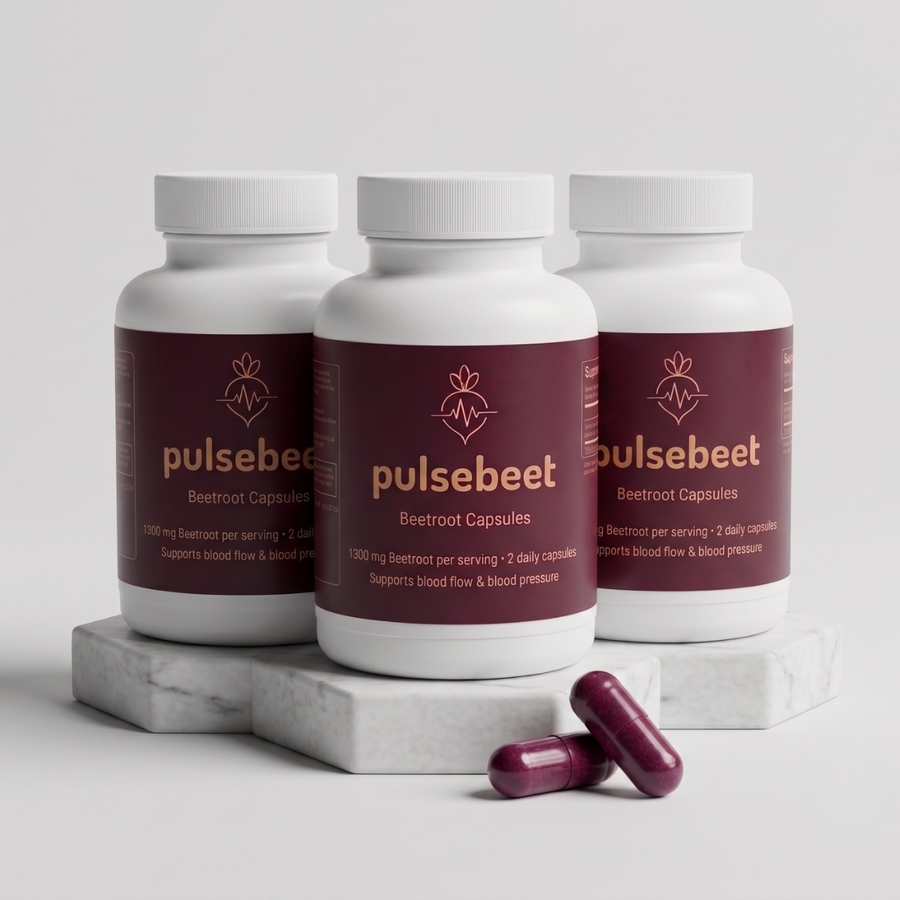 Pulsebeet Beetroot Capsules – Heart, Circulation & Energy Support